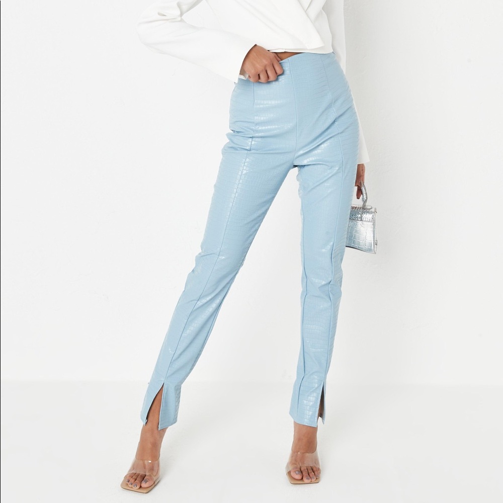Blue Croc Split Hem Cigarette Pant